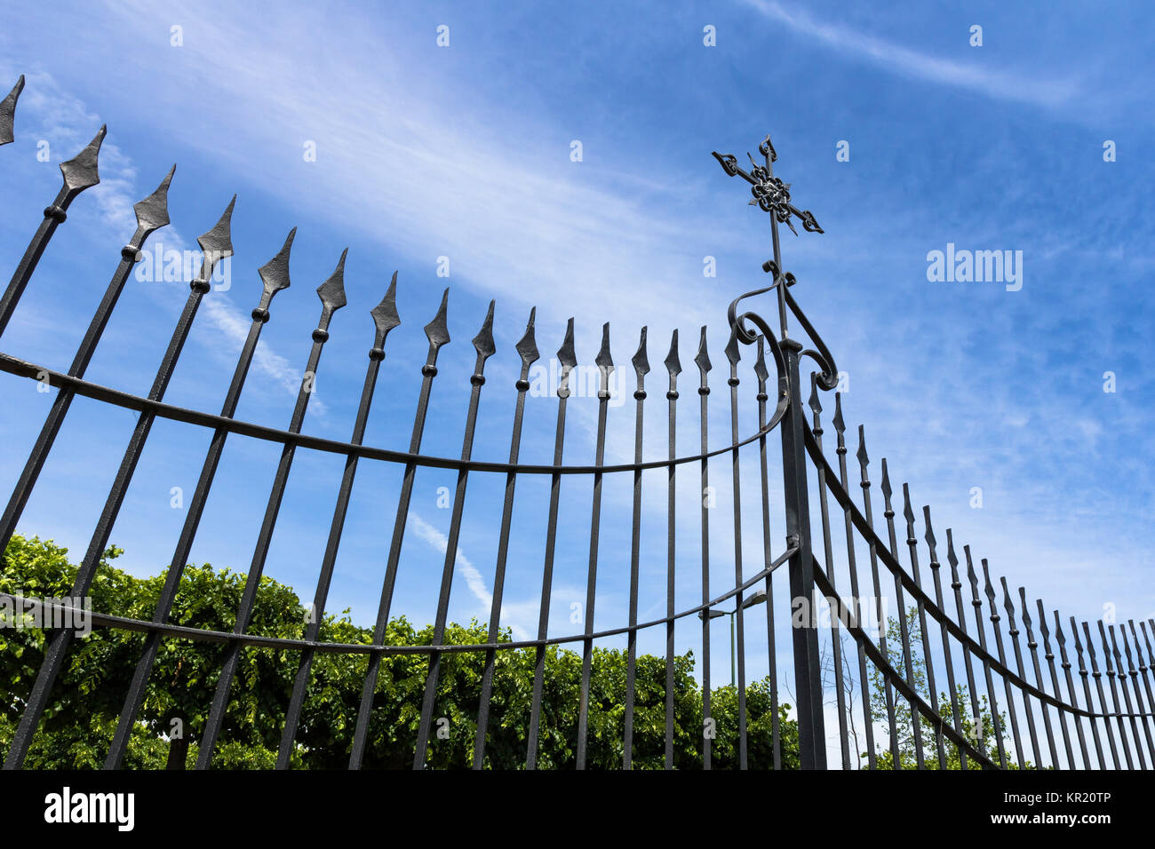 Gate with cross Stock Photo Alamy