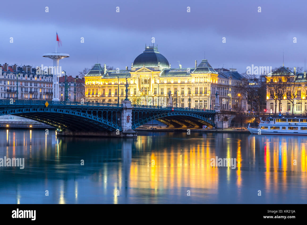 Lyon University bridge France Stock Photo Alamy