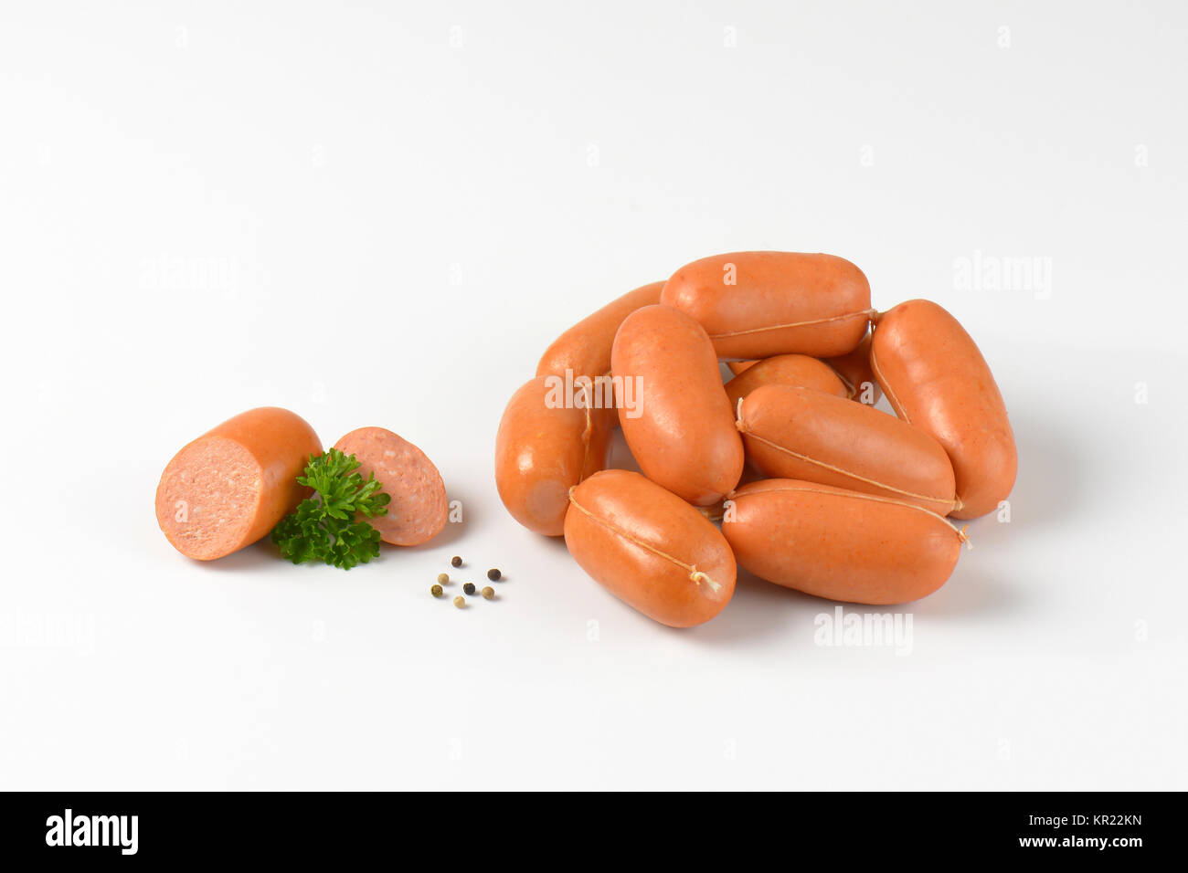 raw short sausages Stock Photo Alamy