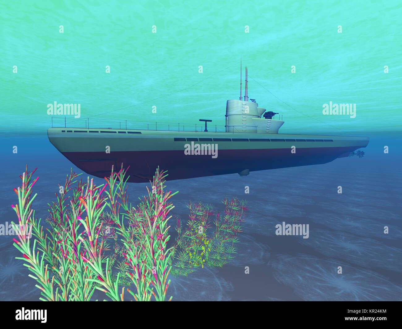 submarine underwater Stock Photo