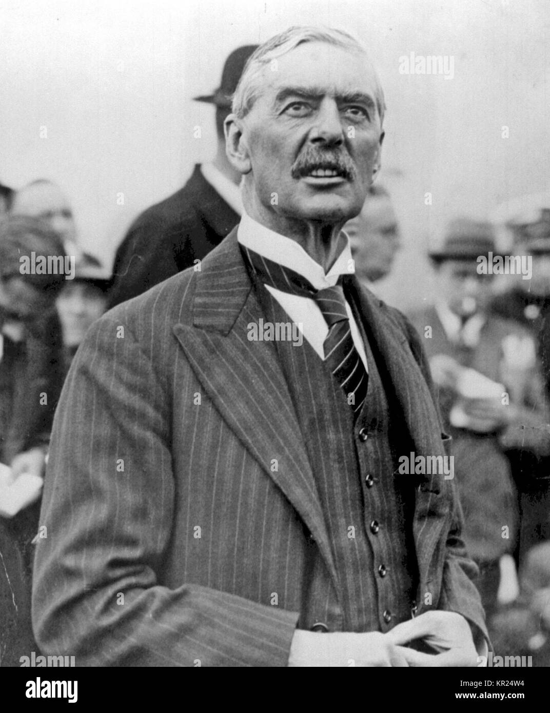 1938 Neville Chamberlain British Prime Minister Arrives At Oberwiesenfeld Airport Munich Germany On The Way To A Meeting With German Fuhrer Adolf Hitler To Discuss German Threats To Invade Czechoslovakia 28 September