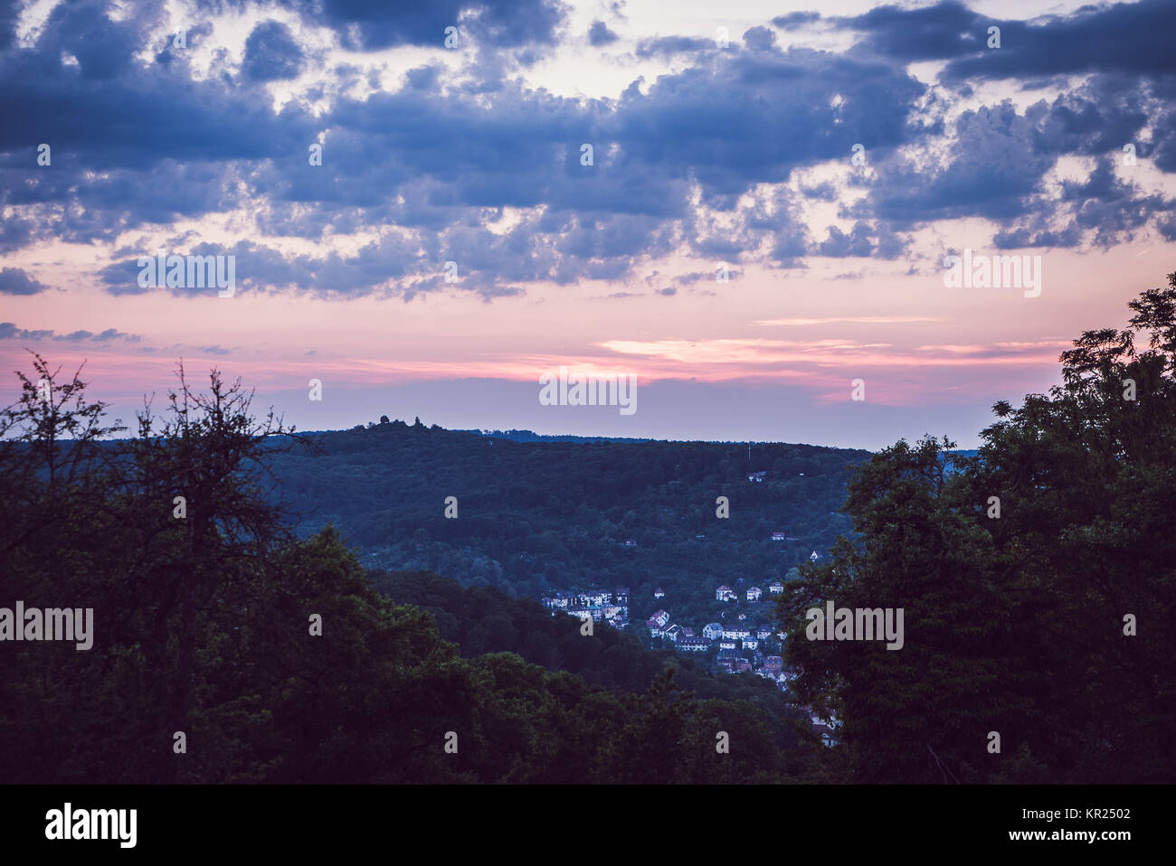 Stuttgart Germany View over outskirts forest May evening Stock Photo ...