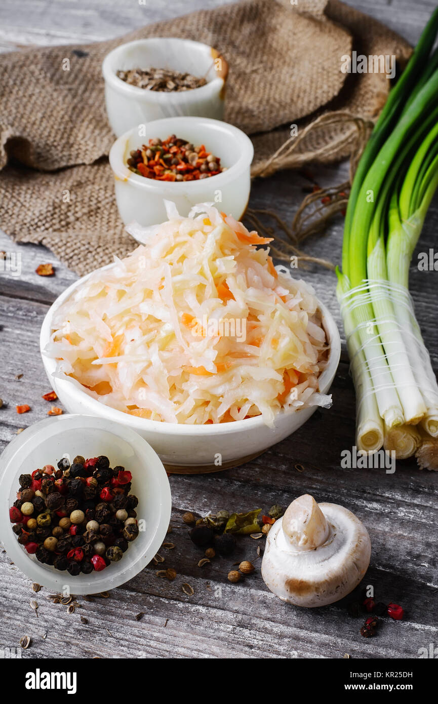 Ukrainian national dish of sauerkraut according to a traditional recipe