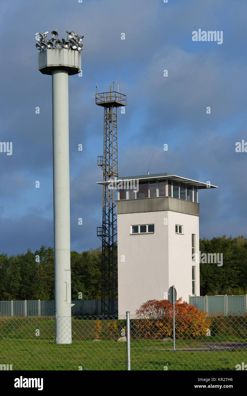 Commander's tower, memorial German division, Marien's spring, Saxony-Anhalt, Germany, Kommandantenturm, Gedenkstaette Deutsche Teilung, Marienborn, Sa Stock Photo