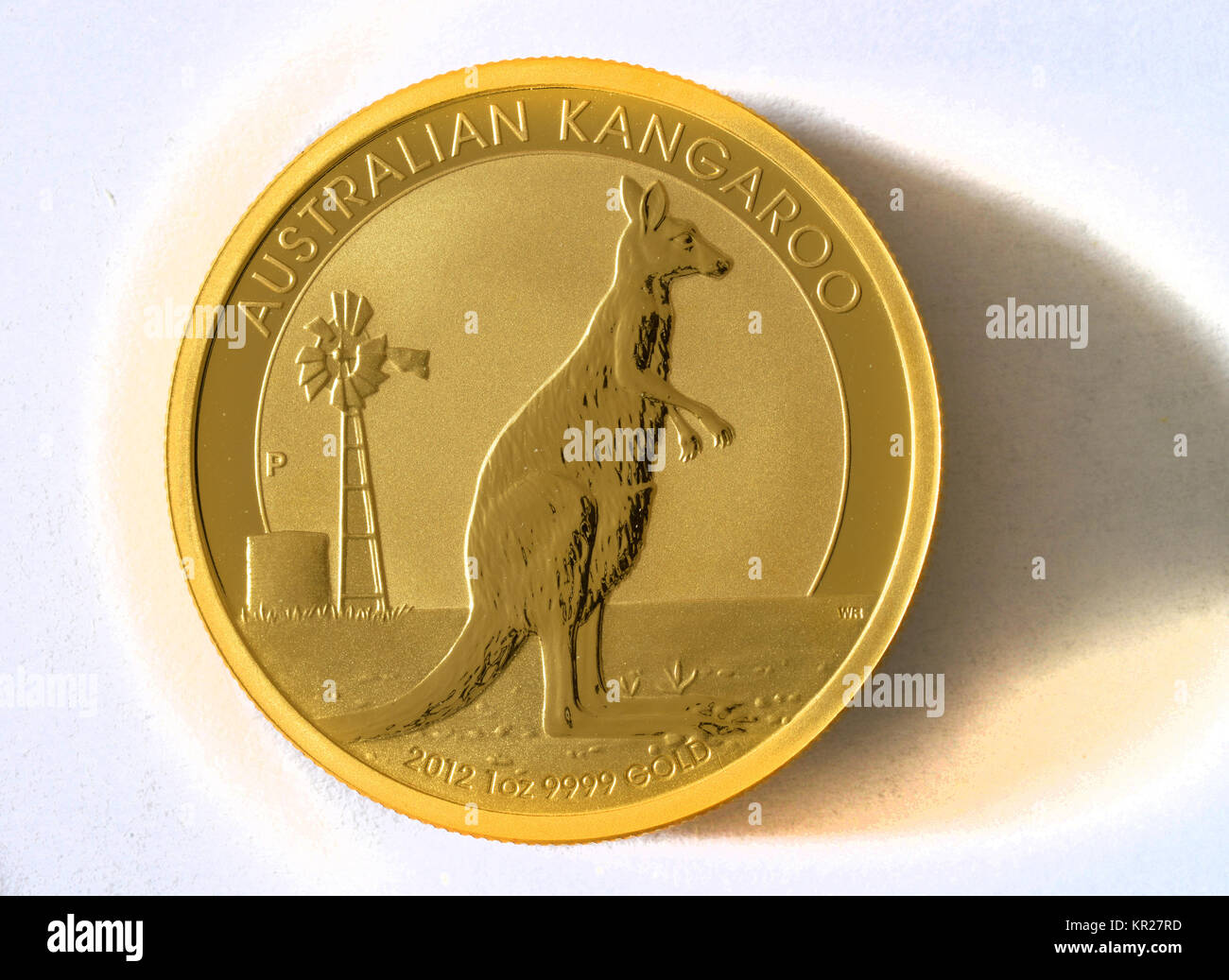 1 ounce, Australian Nugget, golden coin, 1 Unze, Goldmuenze Stock Photo