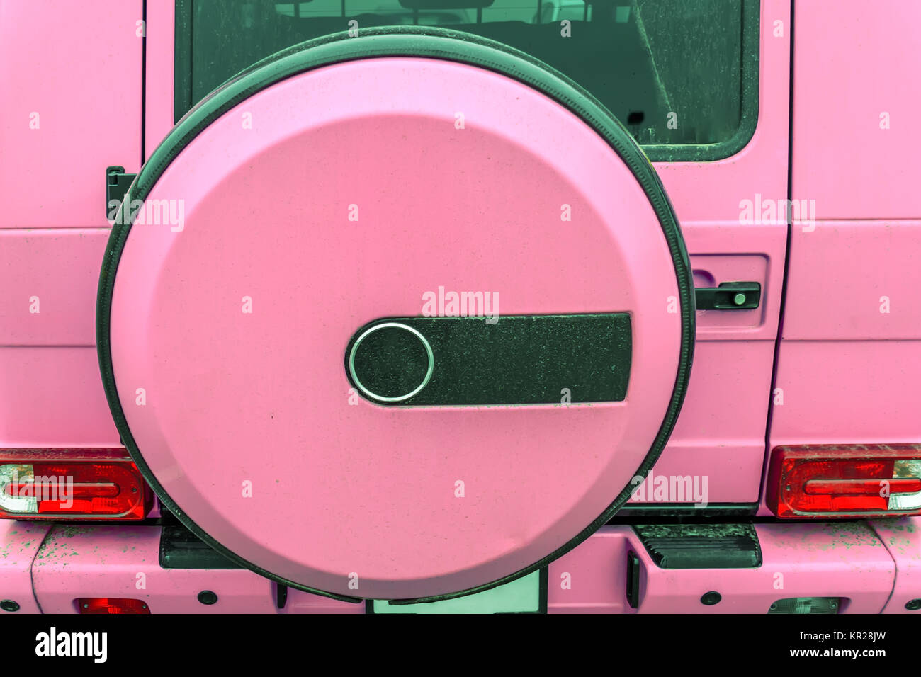 rear view of the car parked in the city, in the afternoon, in the