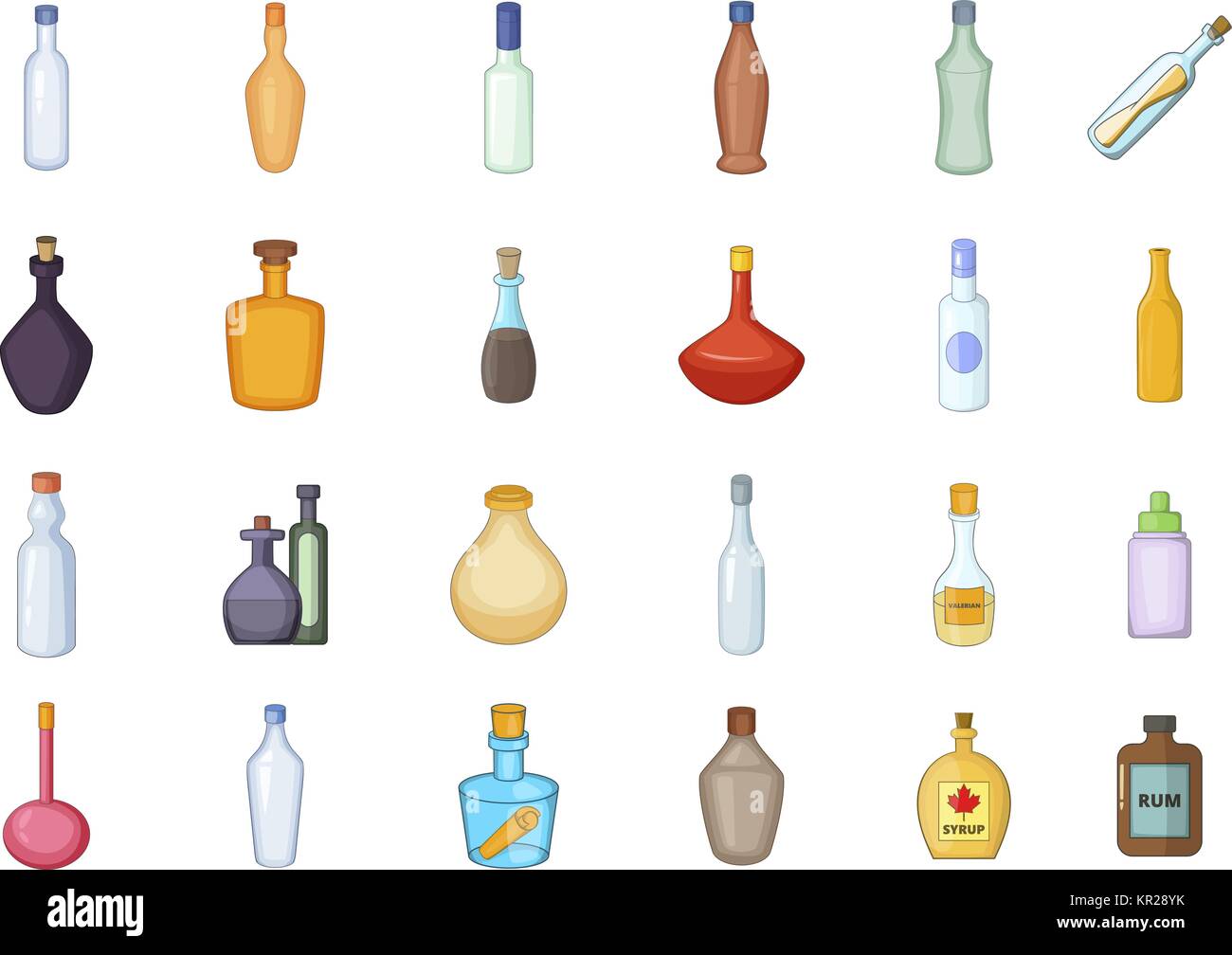 Bottle icon set, cartoon style Stock Vector Image & Art - Alamy