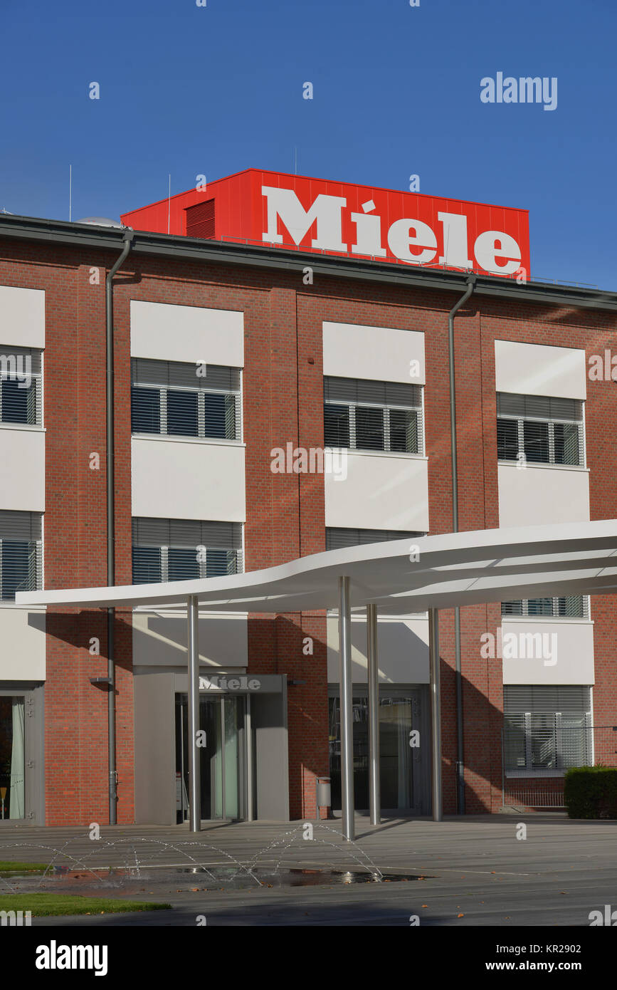 Miele head office, Carl Miele street, G?tersloh, North Rhine-Westphalia, Germany, Miele Hauptverwaltung, Carl-Miele-Strasse, Guetersloh, Nordrhein-Wes Stock Photo