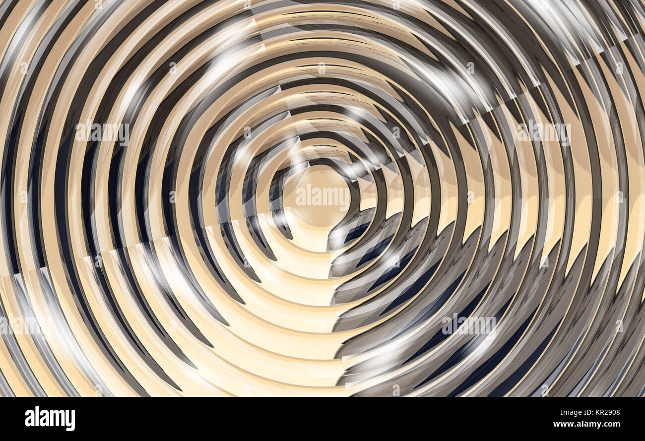 metallic spiral background glossy illustration 3d render Stock Photo