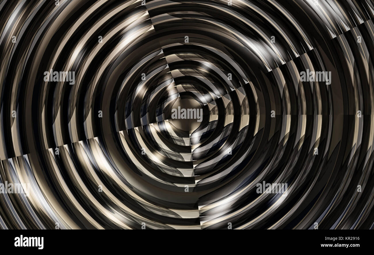 metallic spiral background glossy illustration 3d render Stock Photo
