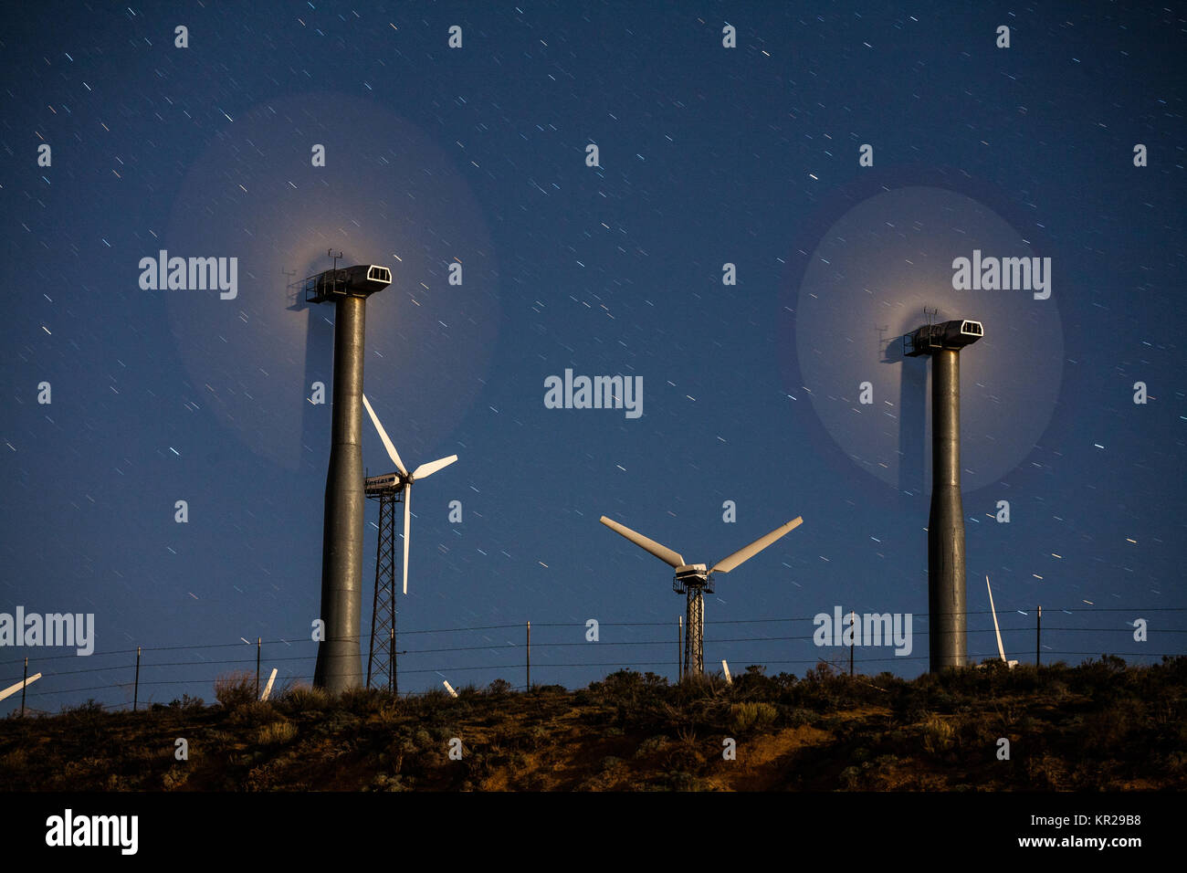 Wind farm, Tehechapi Pass, California Stock Photo