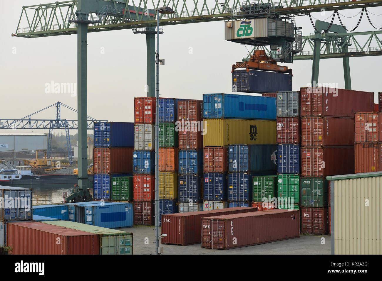 Container harbour of Dortmund, North RhineWestphalia, Germany