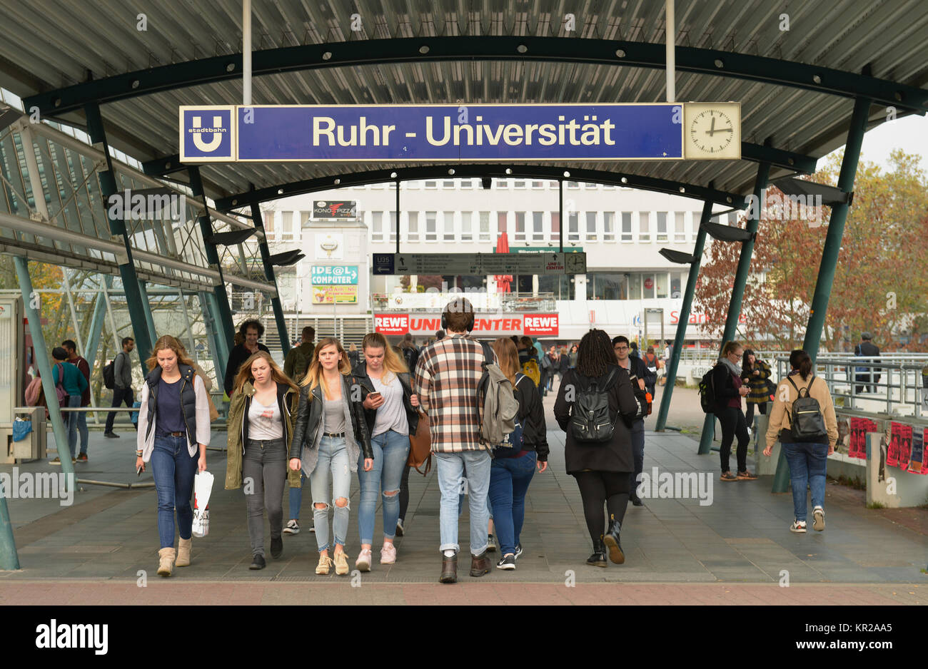 Underground, Ruhr university, Bochum, North Rhine-Westphalia, Germany, U-Bahn, Ruhr-Universitaet, Nordrhein-Westfalen, Deutschland Stock Photo