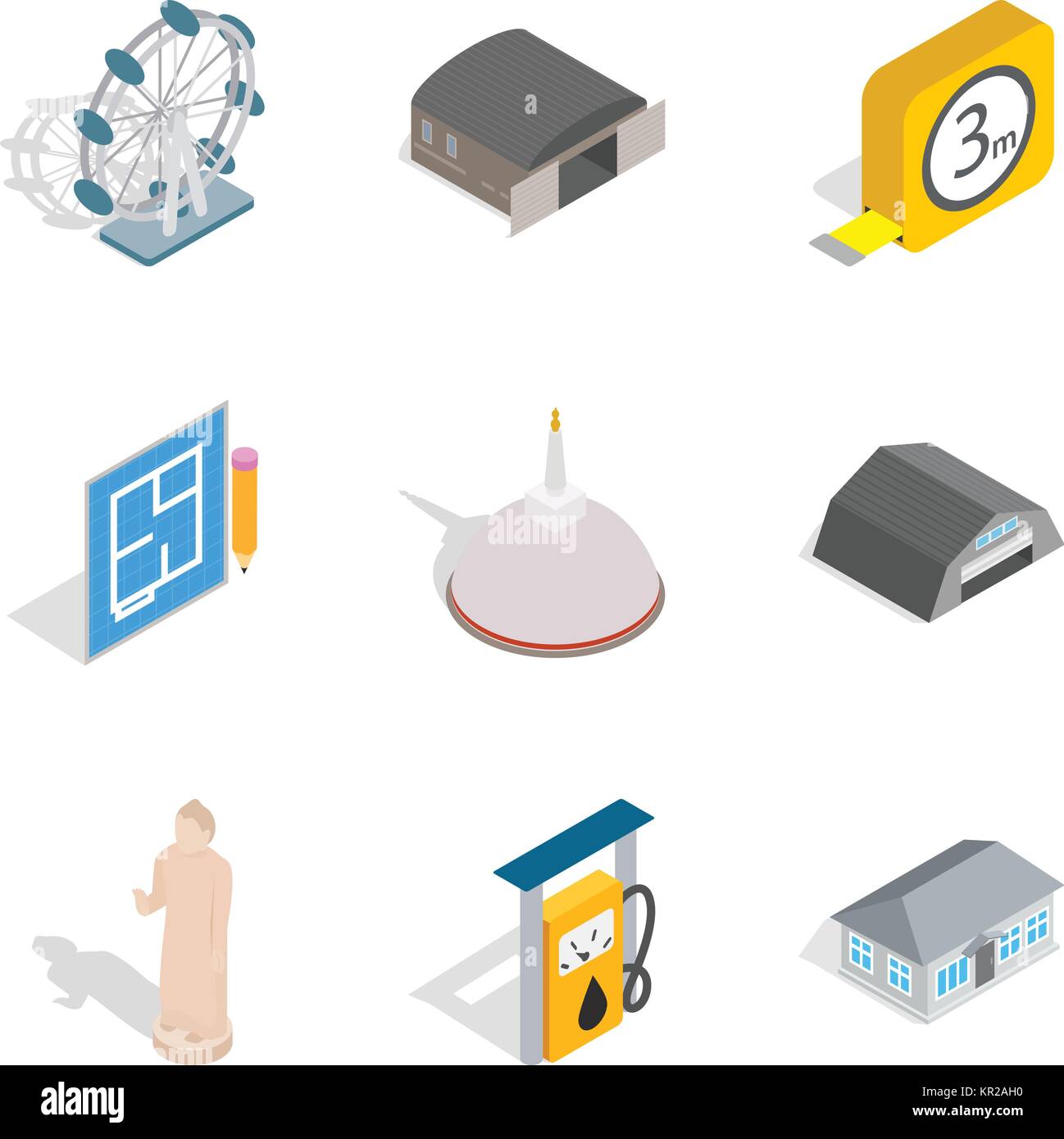 Architecture icons set, isometric style Stock Vector Image & Art - Alamy