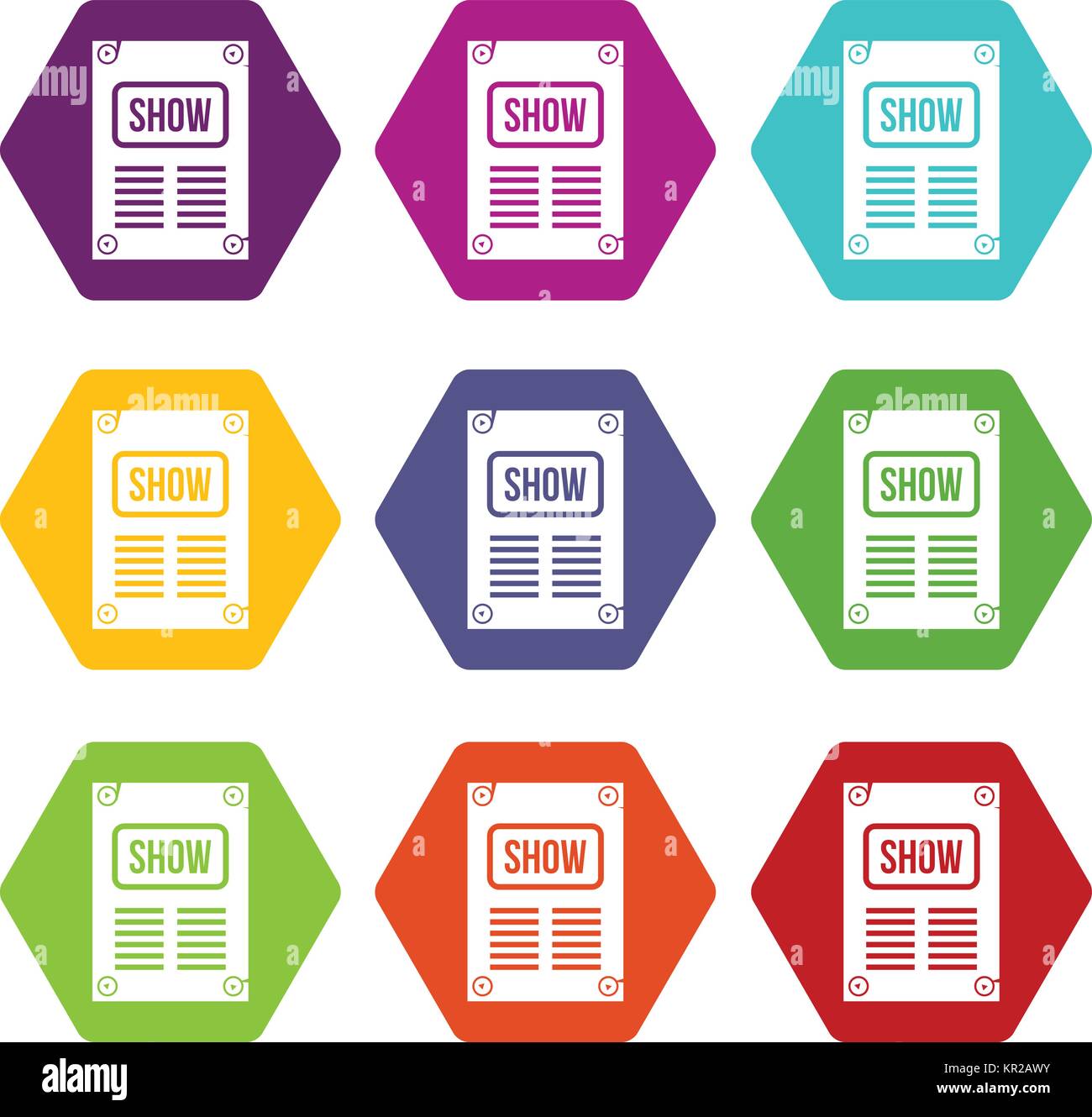 Poster icon set color hexahedron Stock Vector Image & Art - Alamy