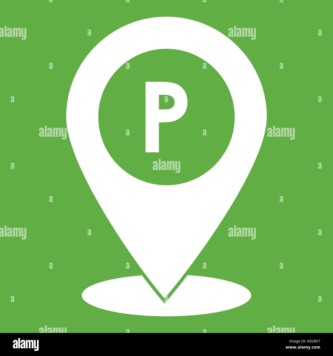 Map pointer with car parking sign icon green Stock Vector Image & Art