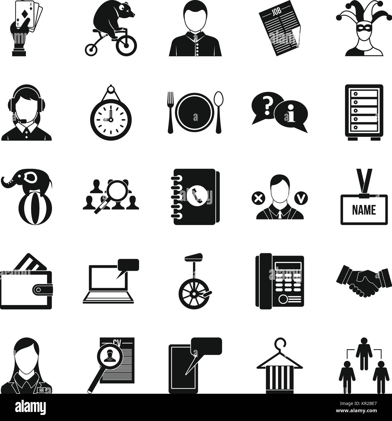 Business intelligence icons set, simple style Stock Vector Image & Art ...