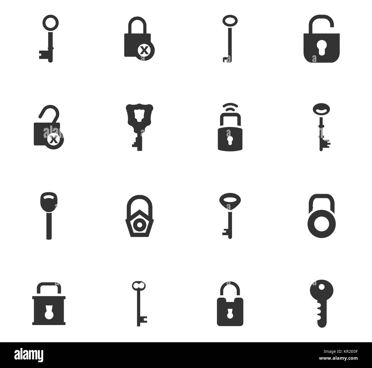 Lock and Key icons set Stock Photo Alamy