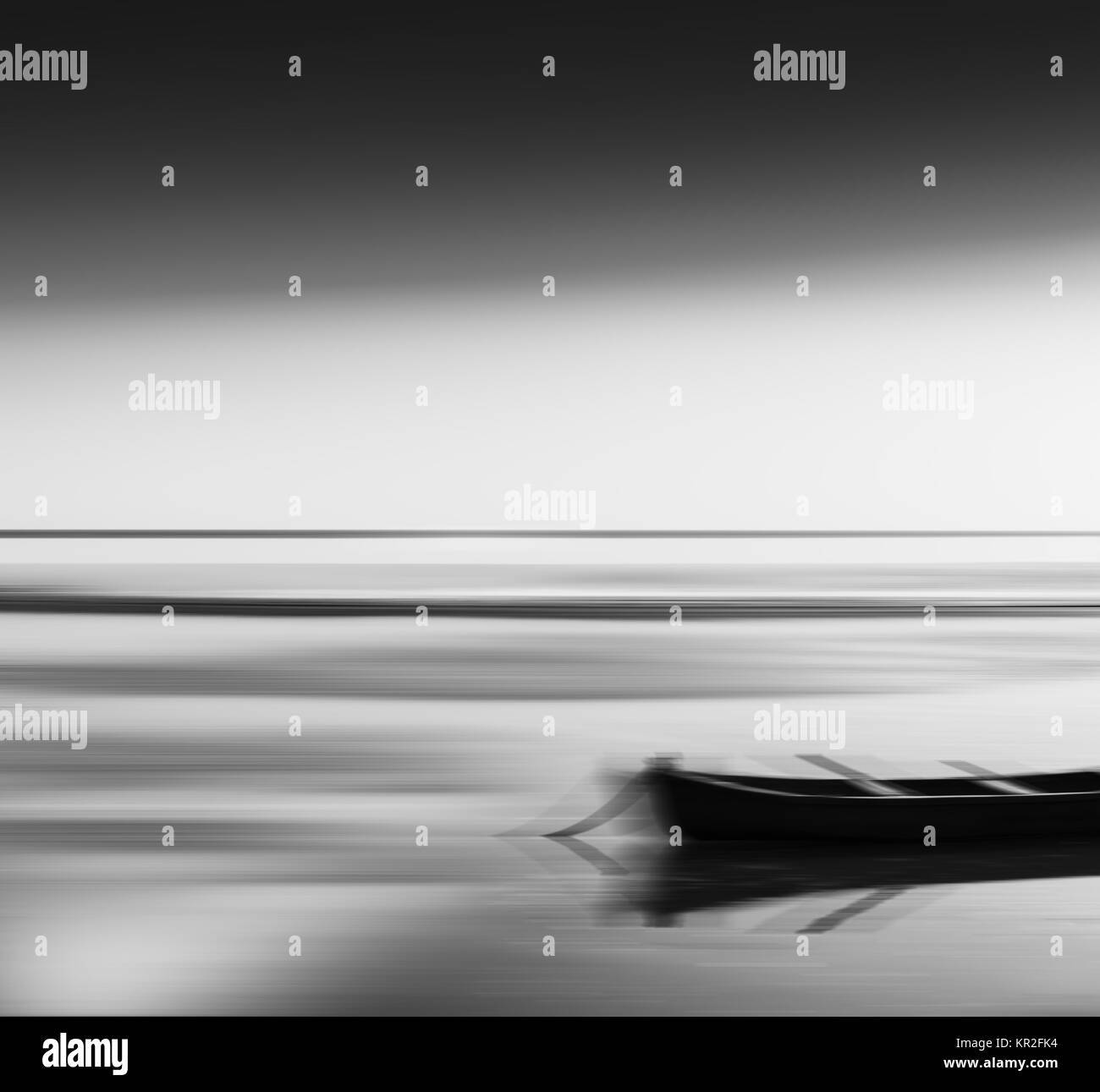 Empty blue boat Black and White Stock Photos & Images - Alamy