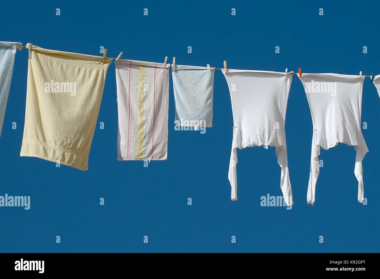 Clothes Hanging Outside Stock Photo Alamy