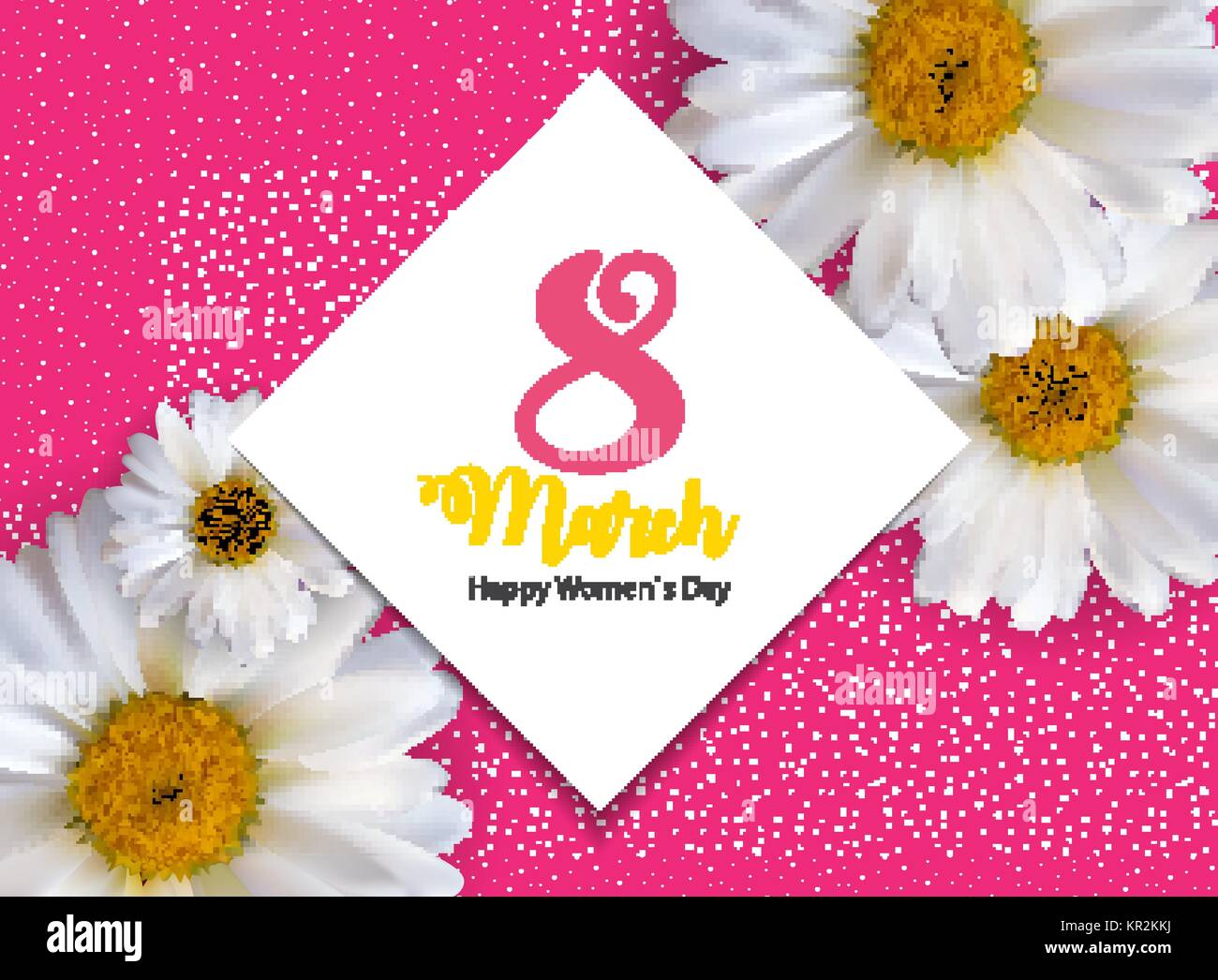 Poster International Happy Women's Day 8 March Floral Greeting c Stock Vector