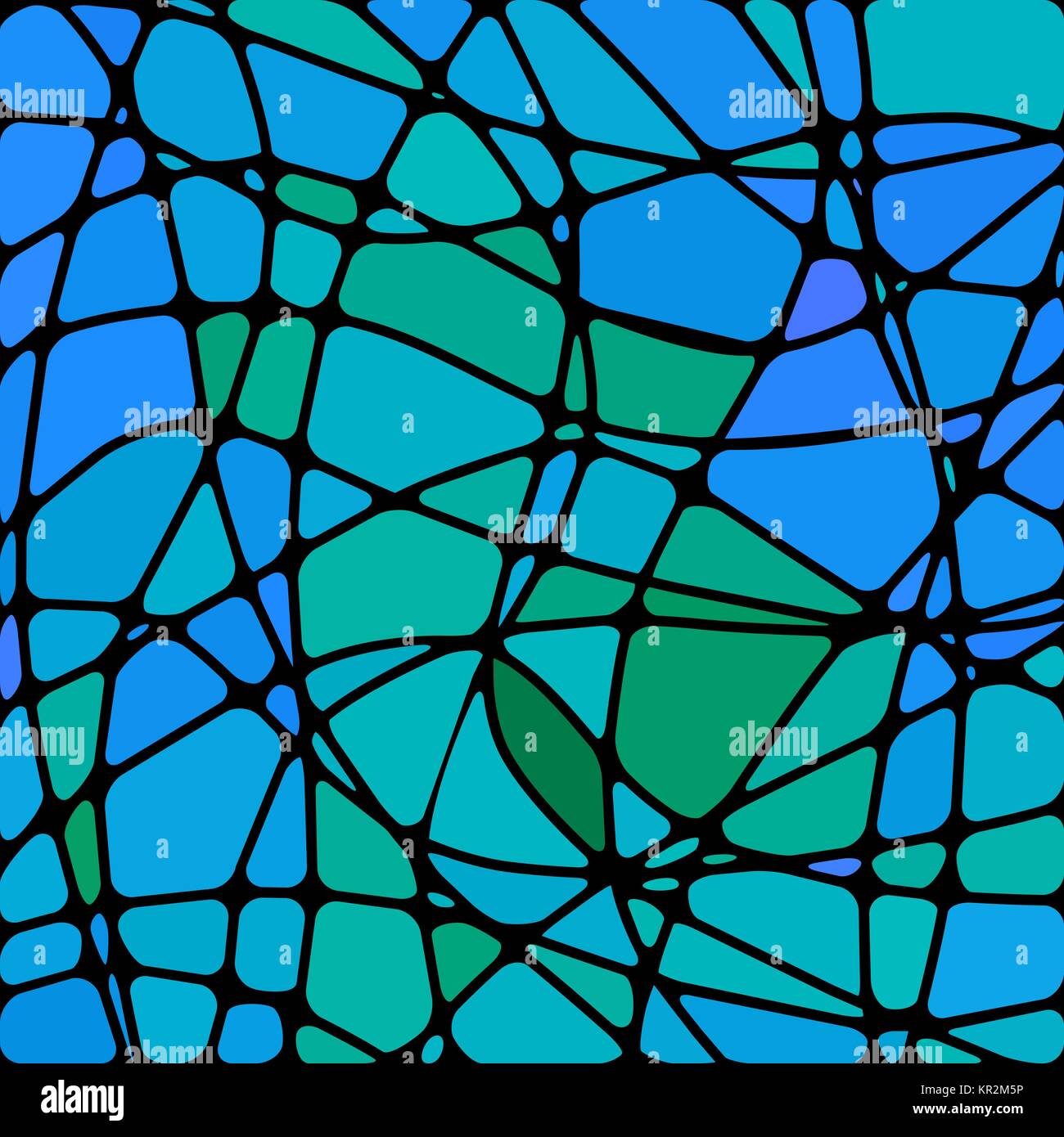 abstract vector stained-glass mosaic background - blue and teal Stock ...