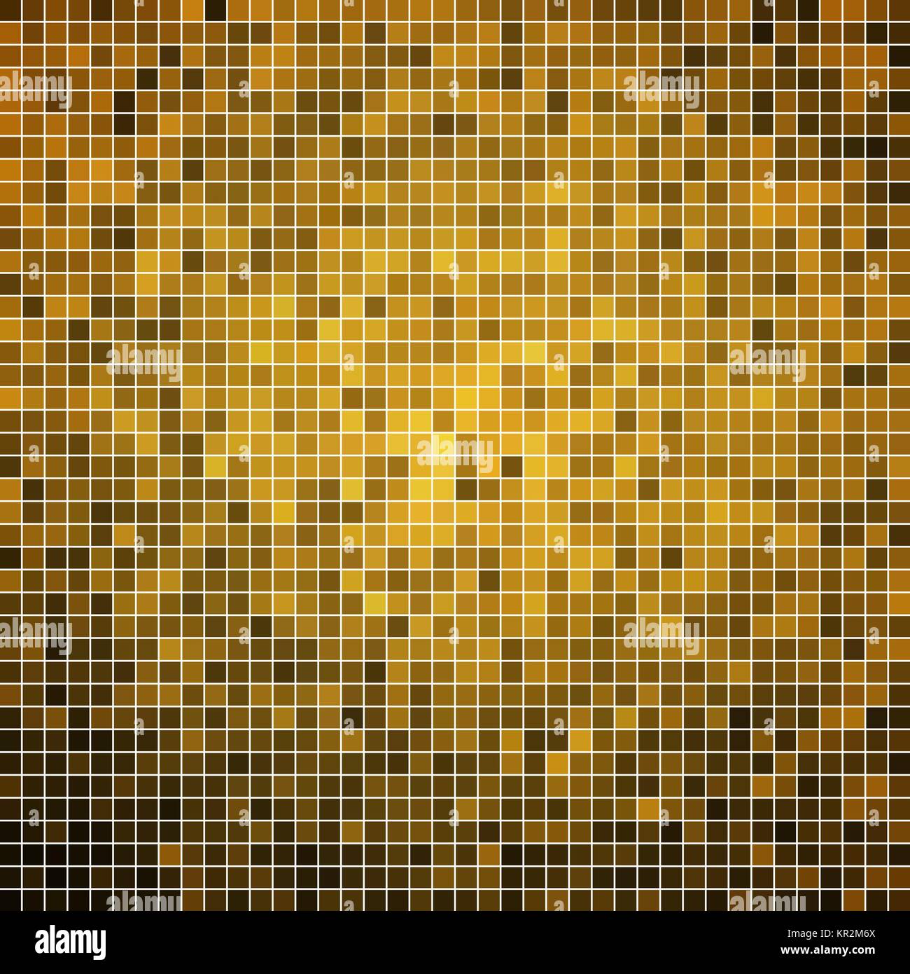 abstract vector square pixel mosaic background - orange and yellow ...