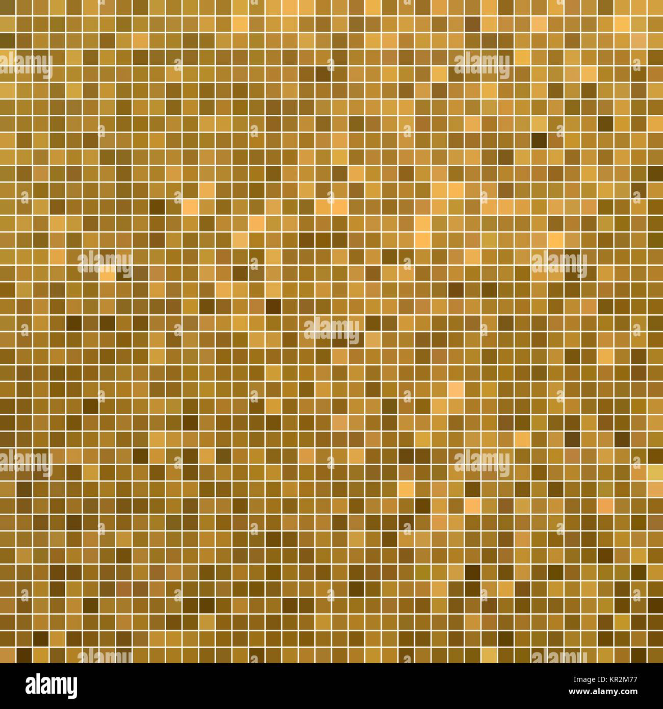 abstract vector square pixel mosaic background - orange and yellow ...