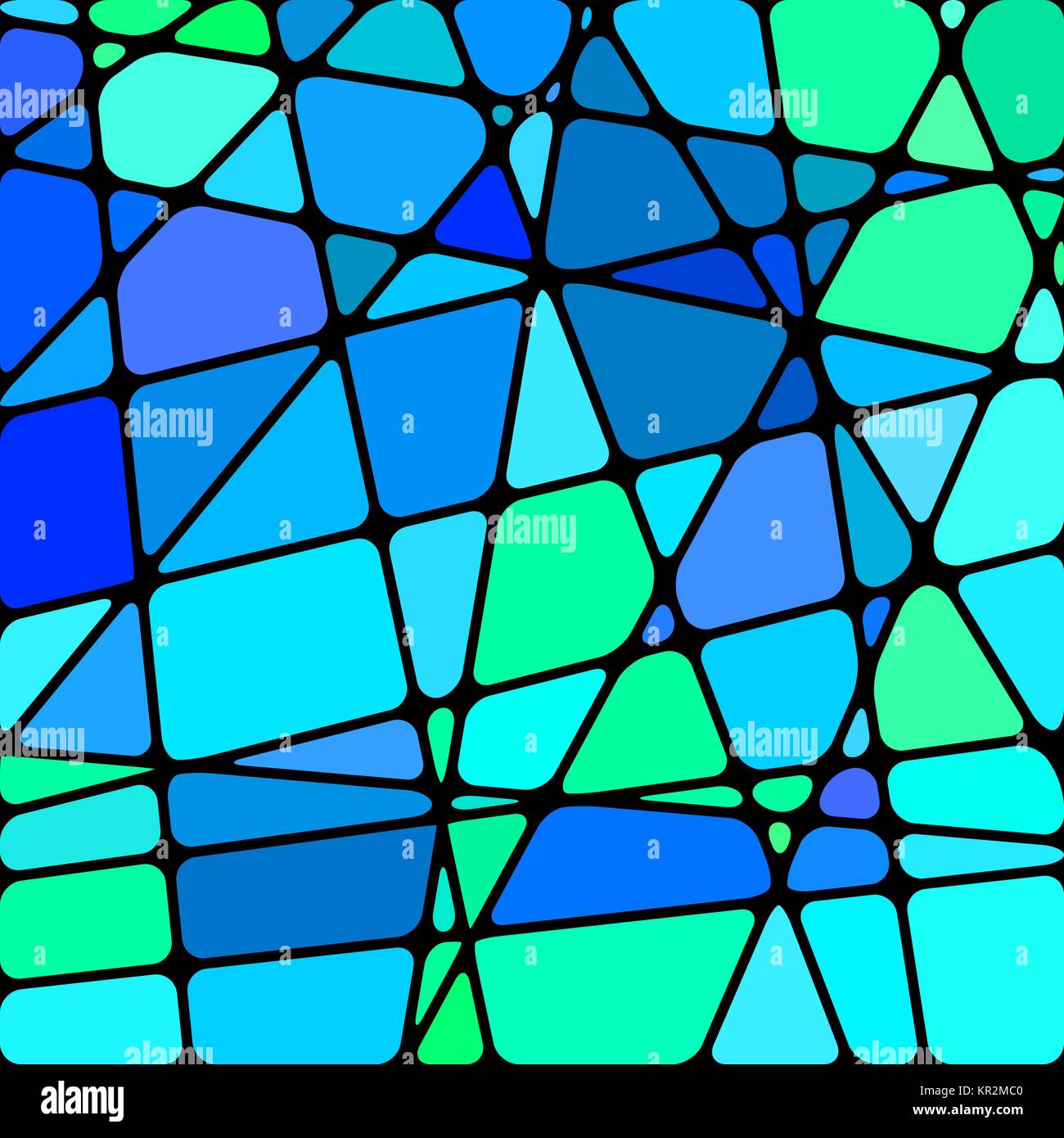 abstract vector stained-glass mosaic background - blue and green Stock ...
