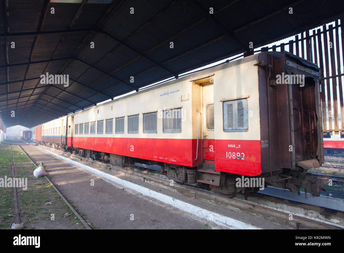 Trains in Myanmar Stock Photo