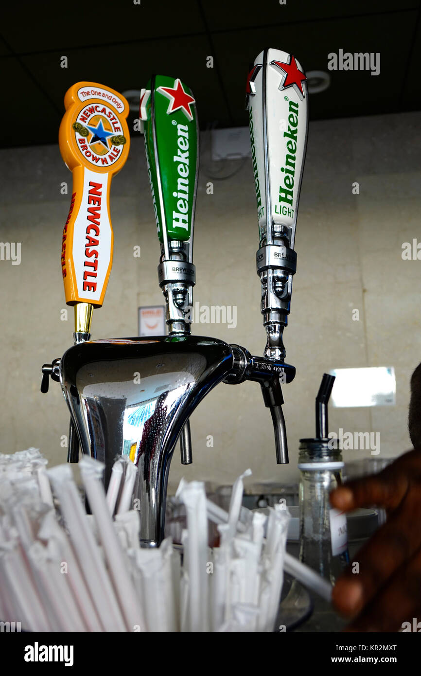 A beer tap on the Liberty of the Seas. Stock Photo