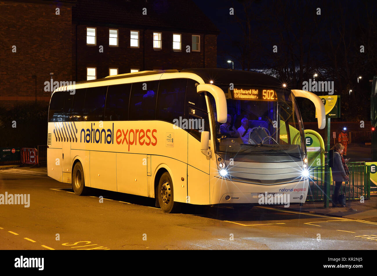 National Express coach at Taunton Bus Station - Caetano Levante/Volvo B9R Stock Photo