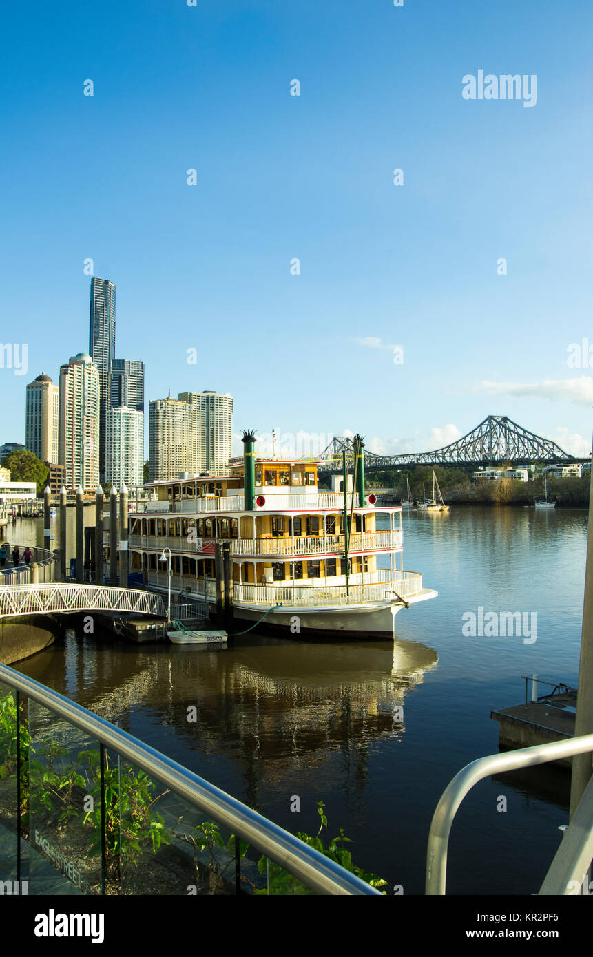 Cityscape on the banks of the Brisbane river Stock Photo