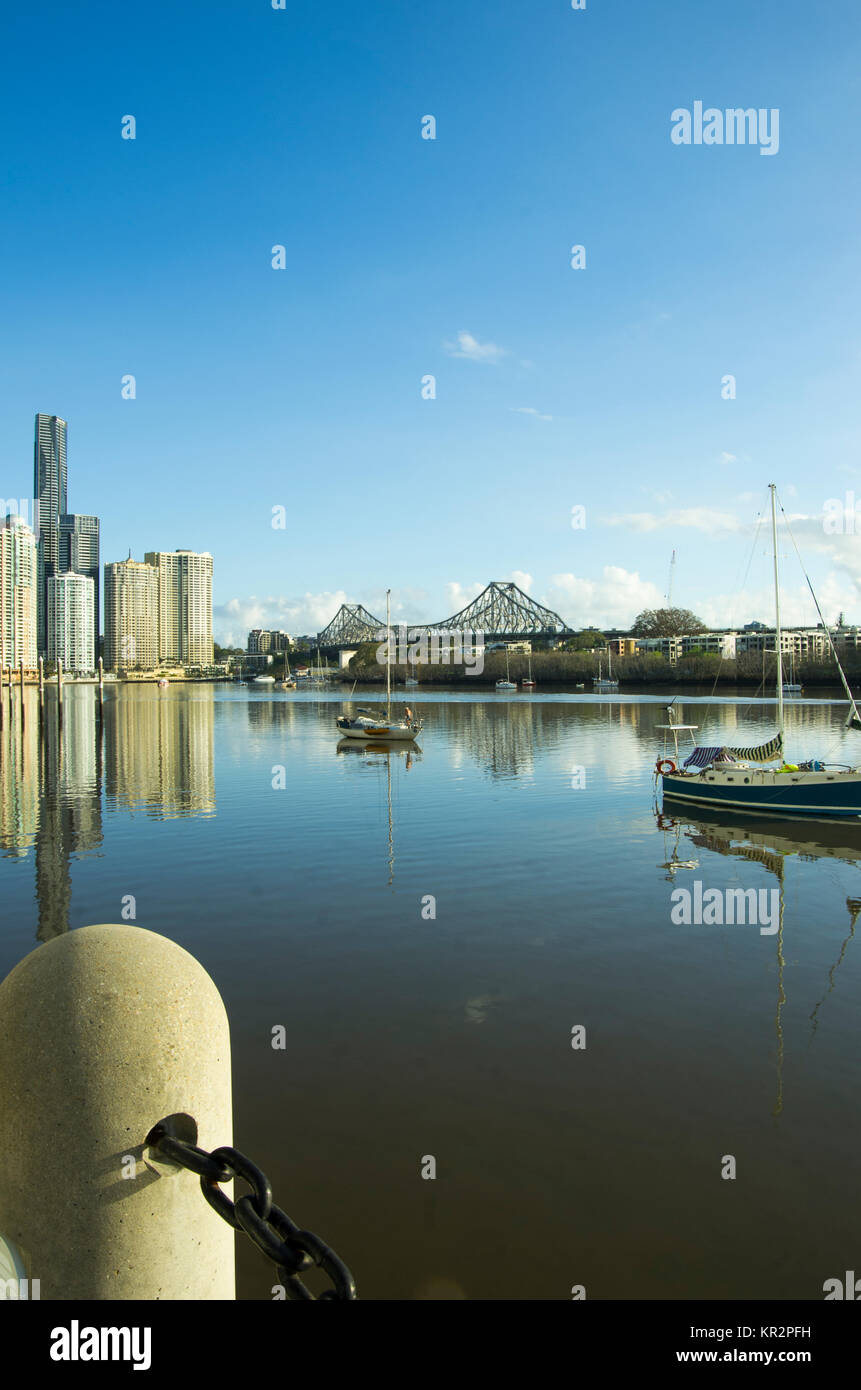 Cityscape on the banks of the Brisbane river Stock Photo