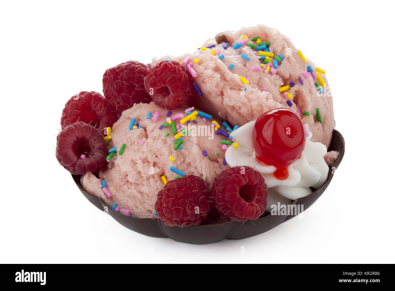raspberry ice cream Stock Photo Alamy