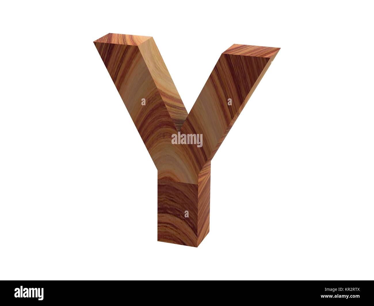 wood Y font 3D Stock Photo