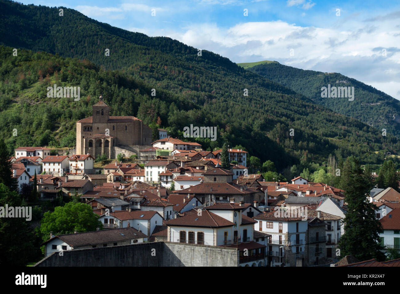 Roncal village.Roncal Valley.Navarra.Spain Stock Photo