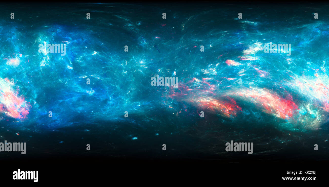 Colorful nebula in space 360 degrees panorama, computer generated abstract background, virtual reality, VR, 3D rendering Stock Photo