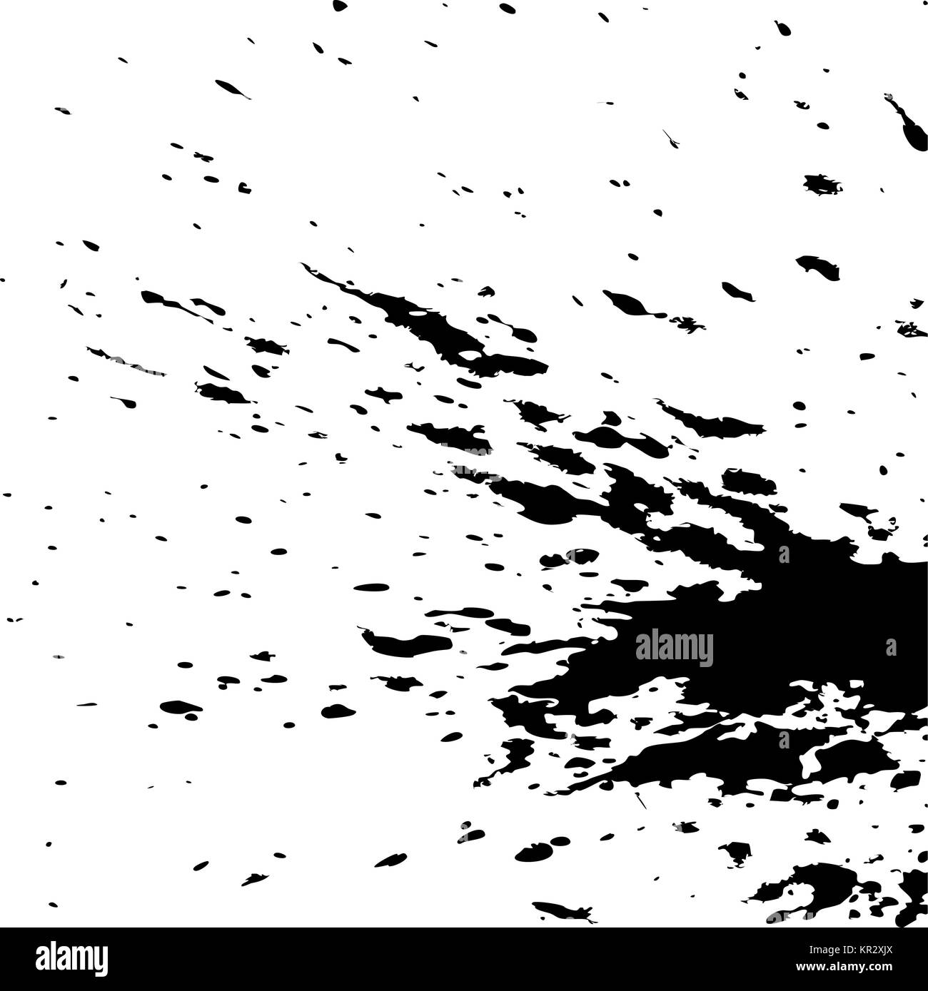 Black ink paint explosion splatter artistic cover design sketch. Drawing dot splash texture