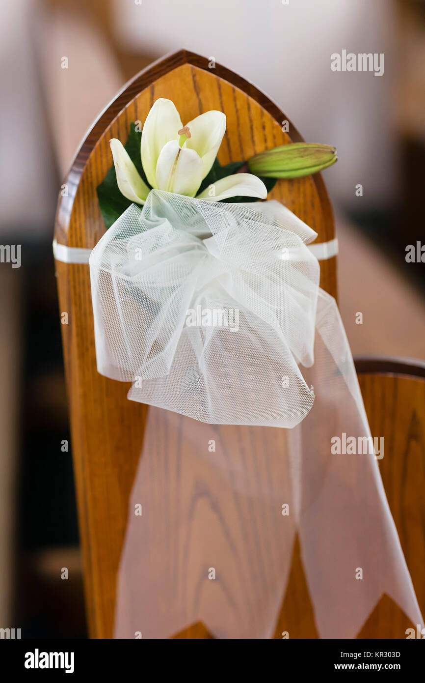 church aisle decorated for a wedding Stock Photo