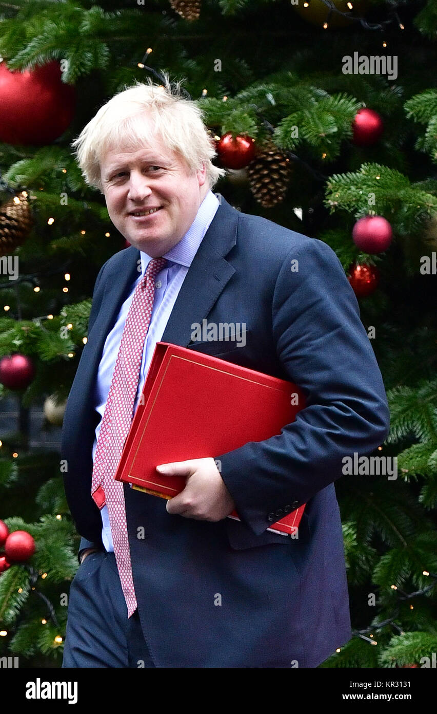 Foreign Secretary Boris Johnson leaving Downing Street, London, following a Brexit Cabinet meeting. Stock Photo