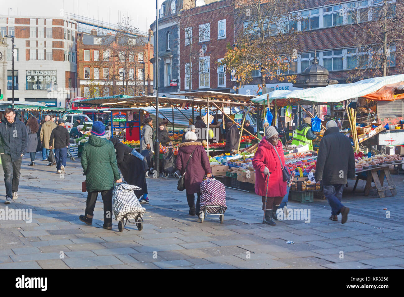 London, Lewisham The daily fruit and vegetable market in Lewisham High