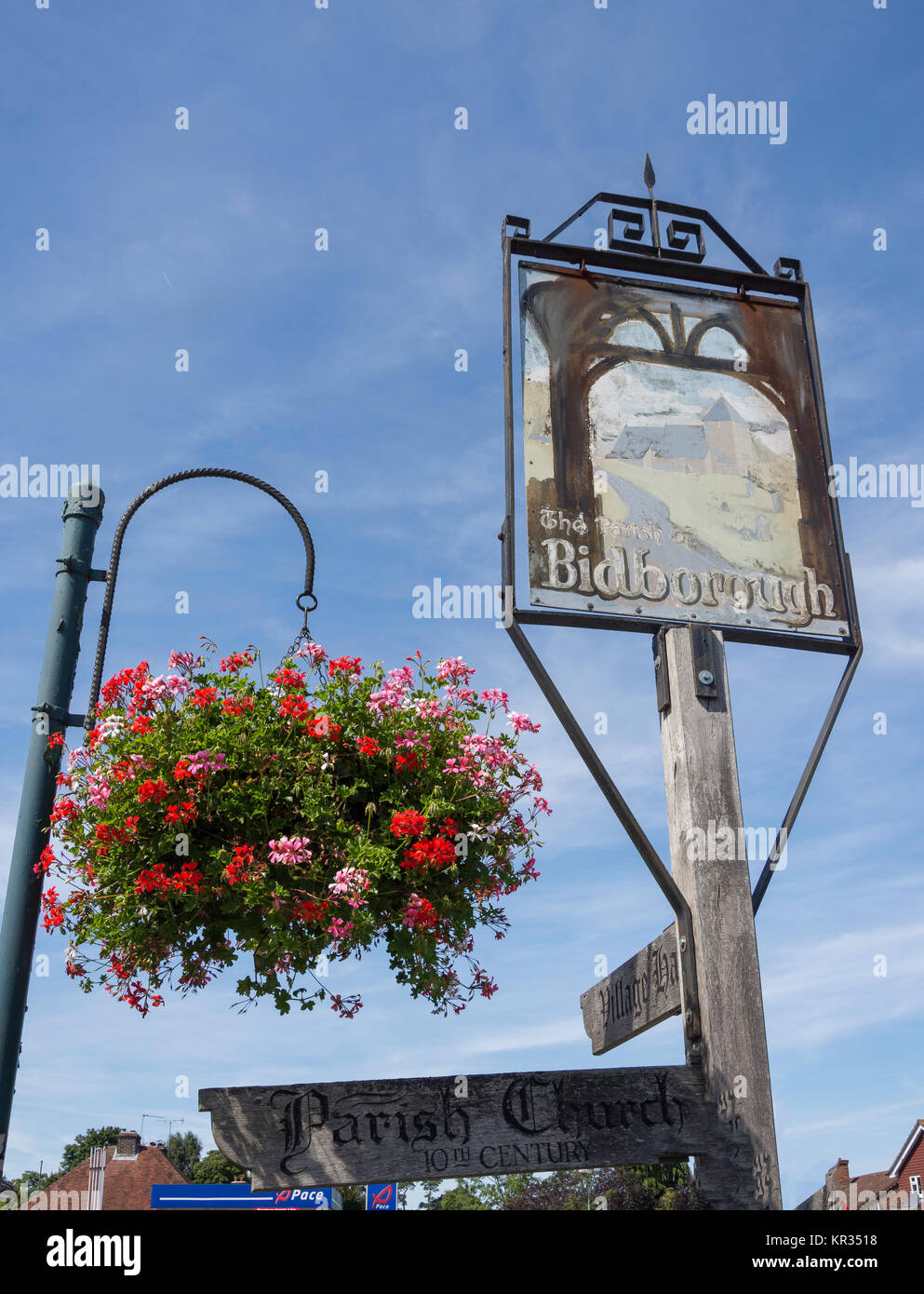 Village sign, Bidborough Ridge, Bidborough, Kent, England, United Kingdom Stock Photo