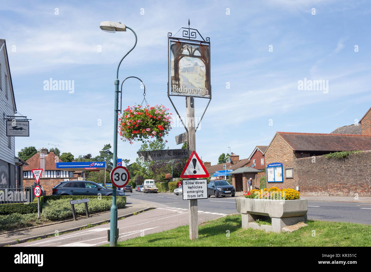 Village sign, Bidborough Ridge, Bidborough, Kent, England, United Kingdom Stock Photo