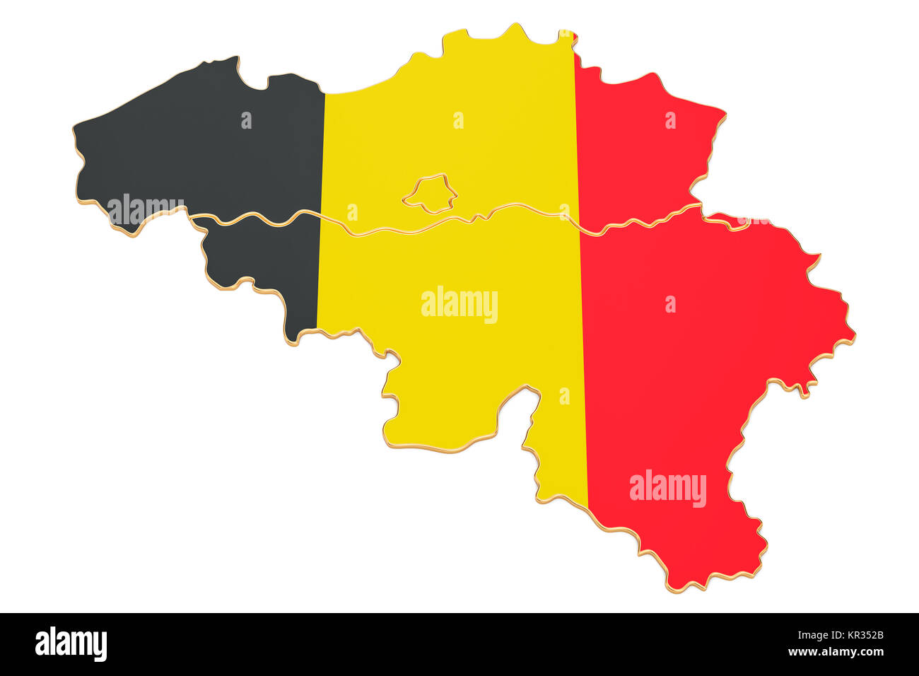 Map of Belgium, 3D rendering isolated on white background Stock Photo ...