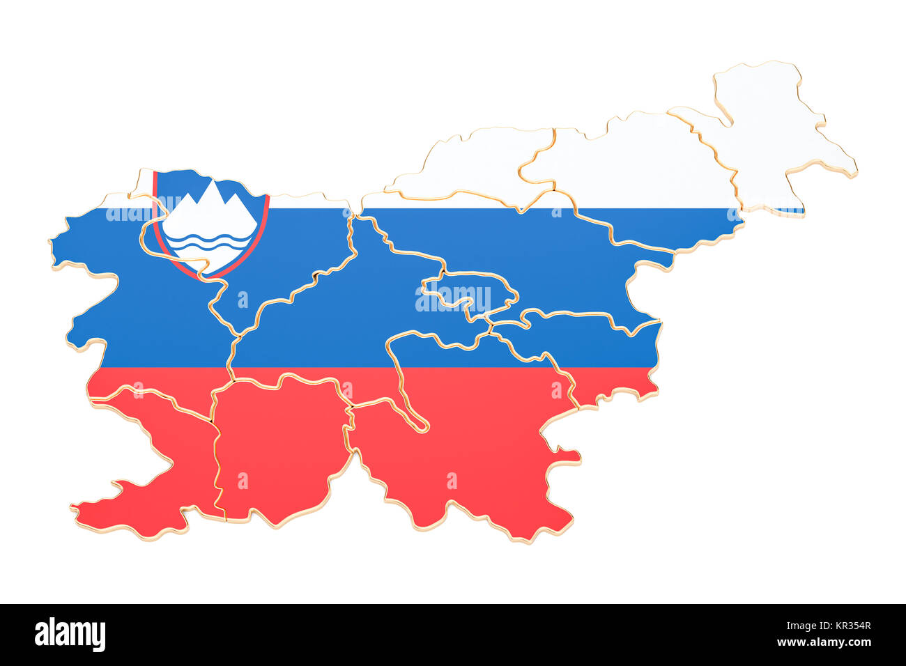 Map of Slovenia, 3D rendering isolated on white background Stock Photo ...