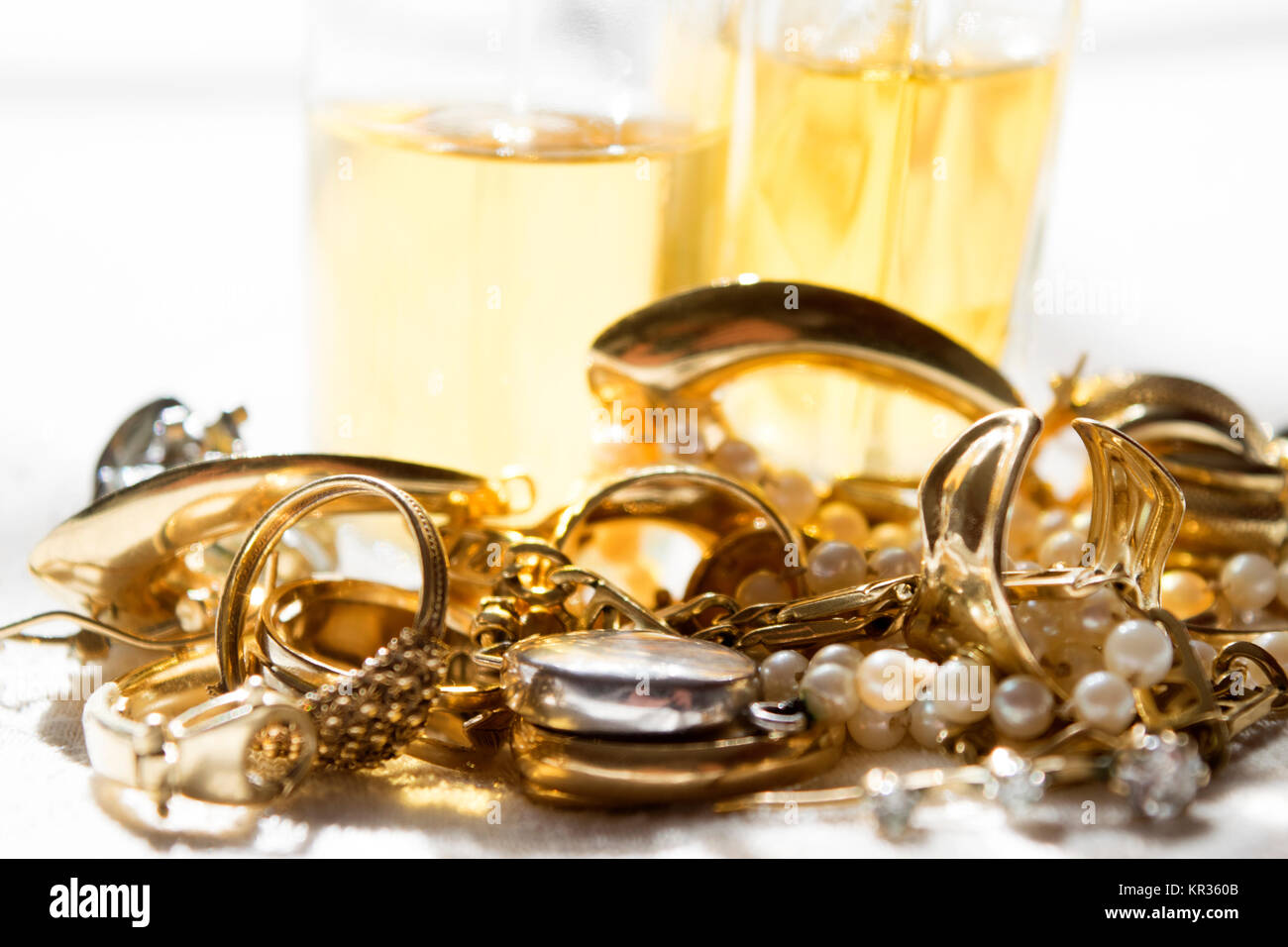 family jewels and perfumes Stock Photo