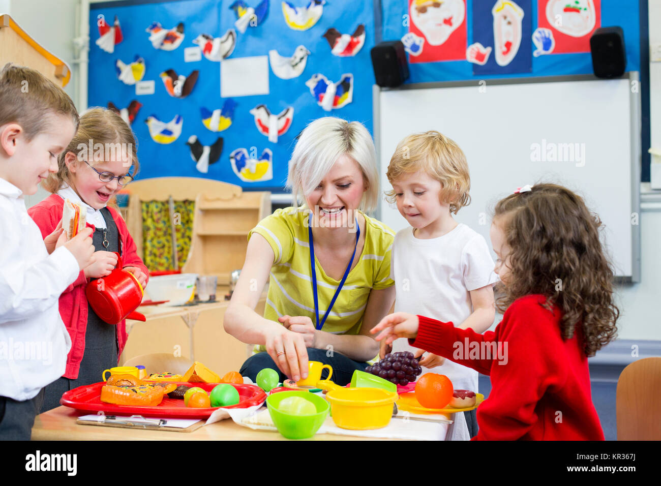Roleplay Restaurant at Nursery Stock Photo Alamy