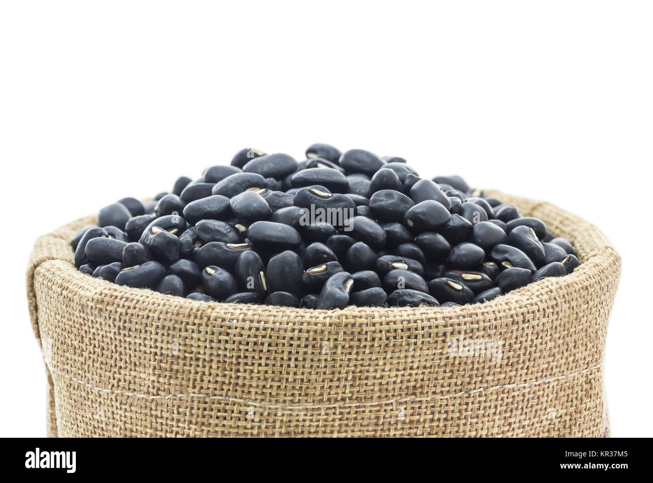 Dried black beans in Sacks fodder Stock Photo Alamy