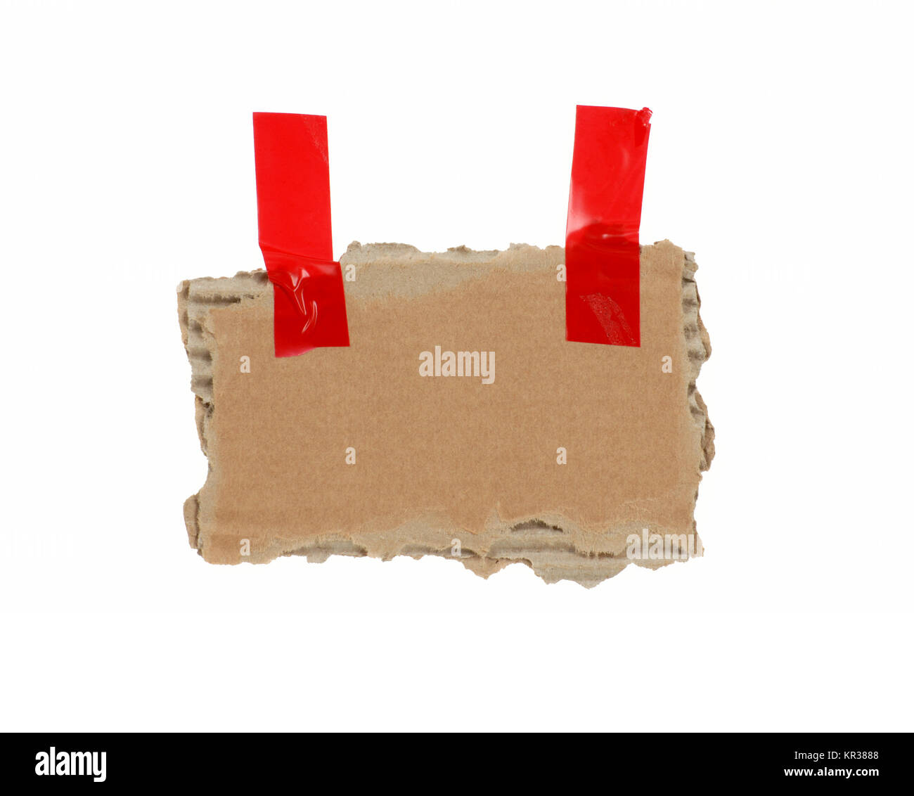 old isolated cardboard with red tape Stock Photo